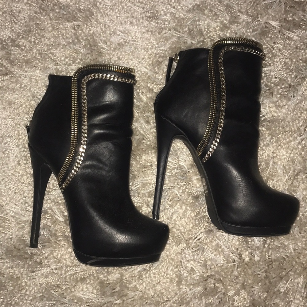 Bebe Gold Chained Booties